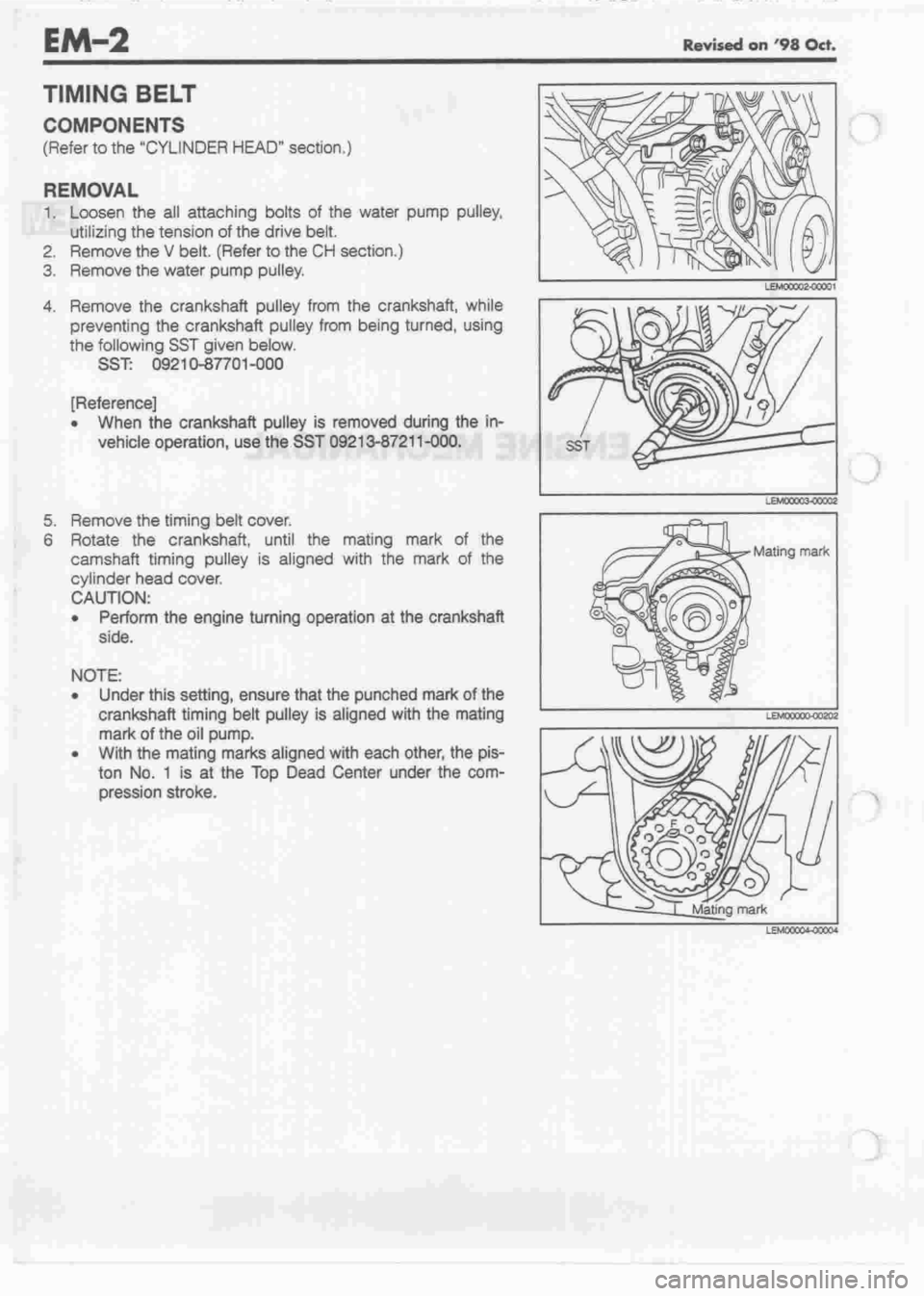 DAIHATSU MIRA 1998  Service Repair Manual 