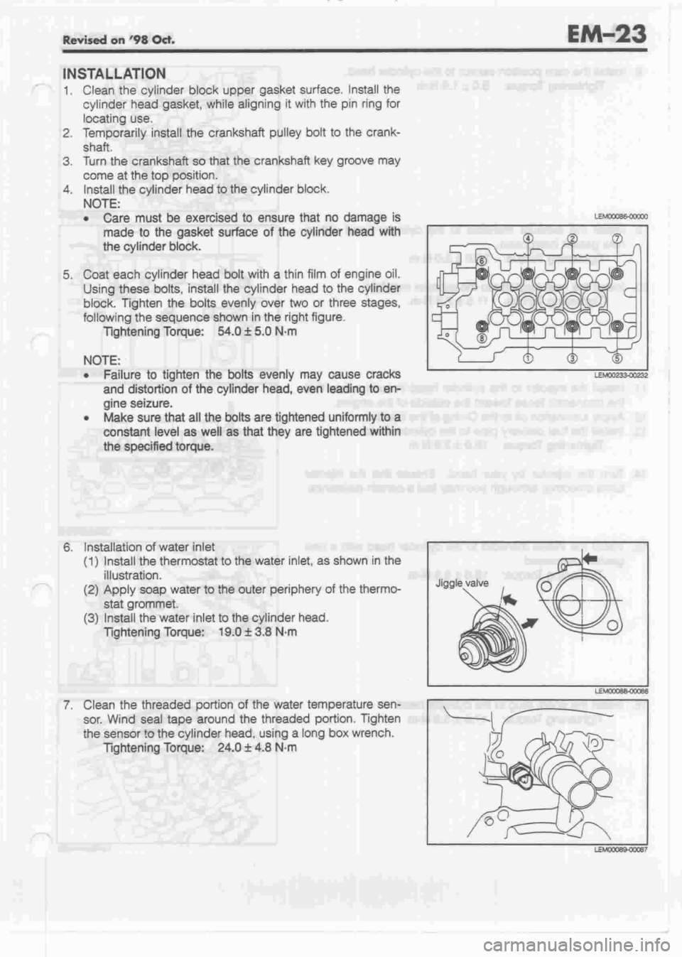 DAIHATSU MIRA 1998  Service Repair Manual 