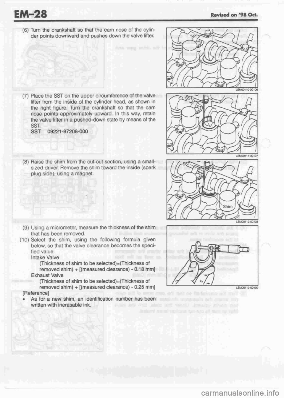 DAIHATSU MIRA 1998  Service Repair Manual 