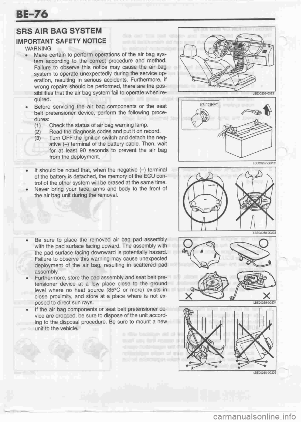 DAIHATSU MIRA 1998  Service Repair Manual 