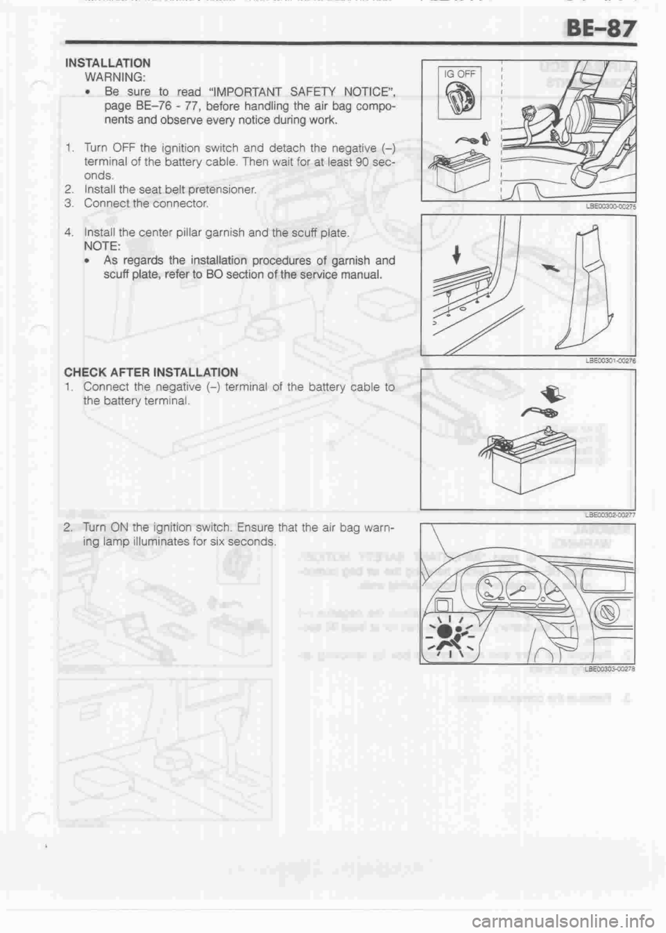 DAIHATSU MIRA 1998  Service Repair Manual 