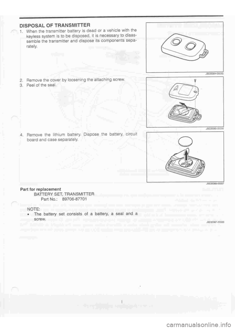 DAIHATSU TERIOS 2000  Service Repair Manual 
 
www.WorkshopManuals.co.uk

 
Purchased from www.WorkshopManuals.co.uk 