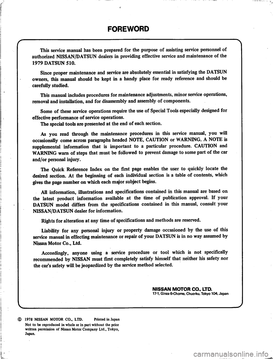 DATSUN 280Z 1977  Service Repair Manual 
