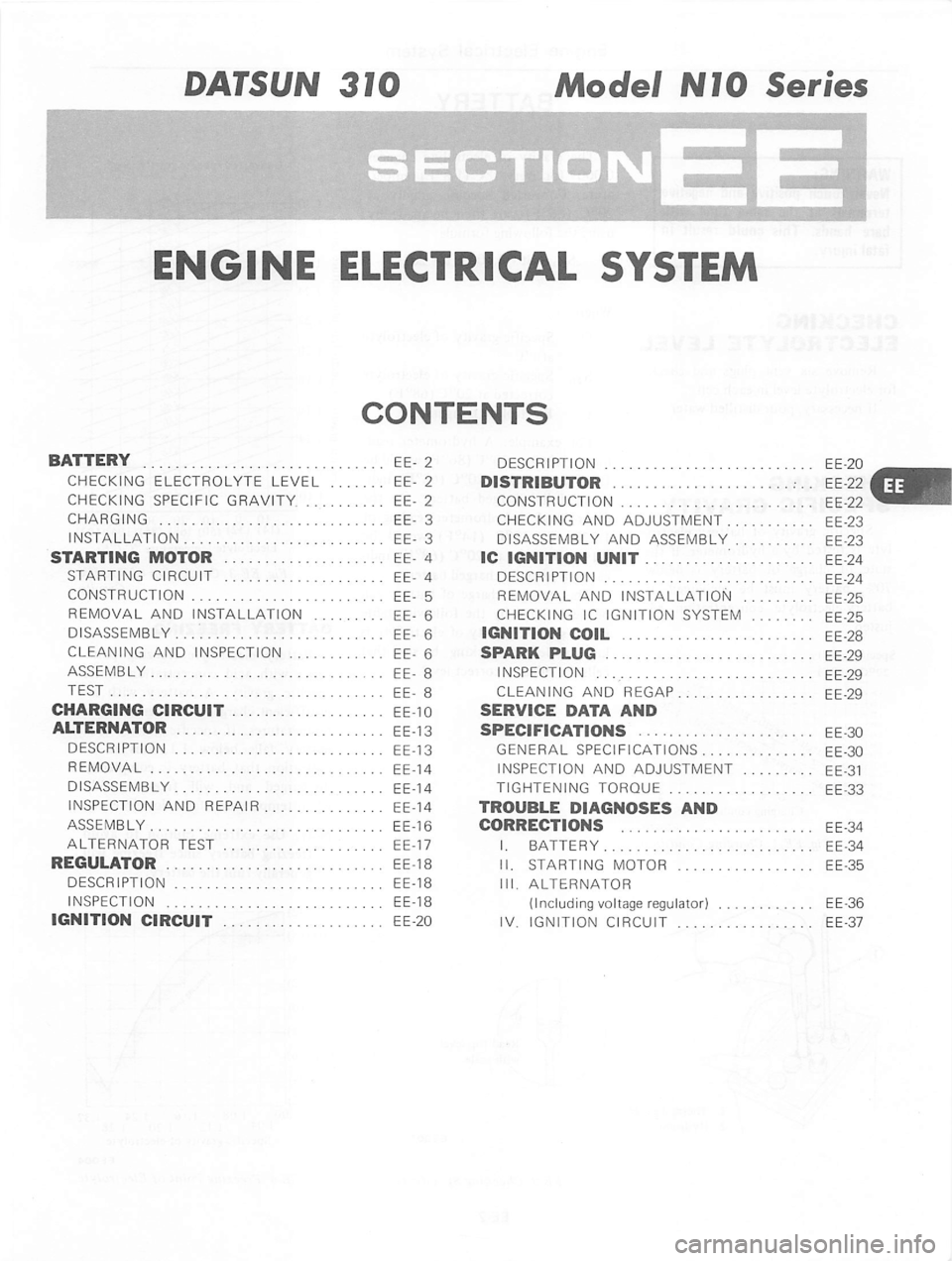 DATSUN 310 1979  Service Repair Manual 