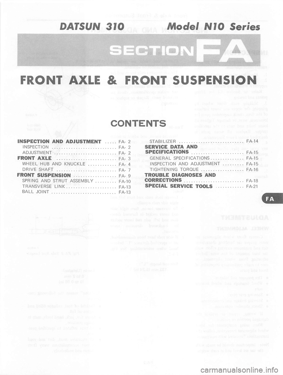 DATSUN 310 1979  Service Repair Manual 