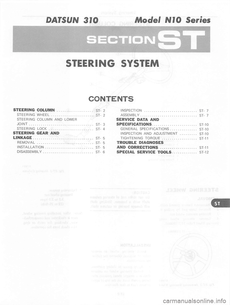 DATSUN 310 1979  Service Repair Manual 