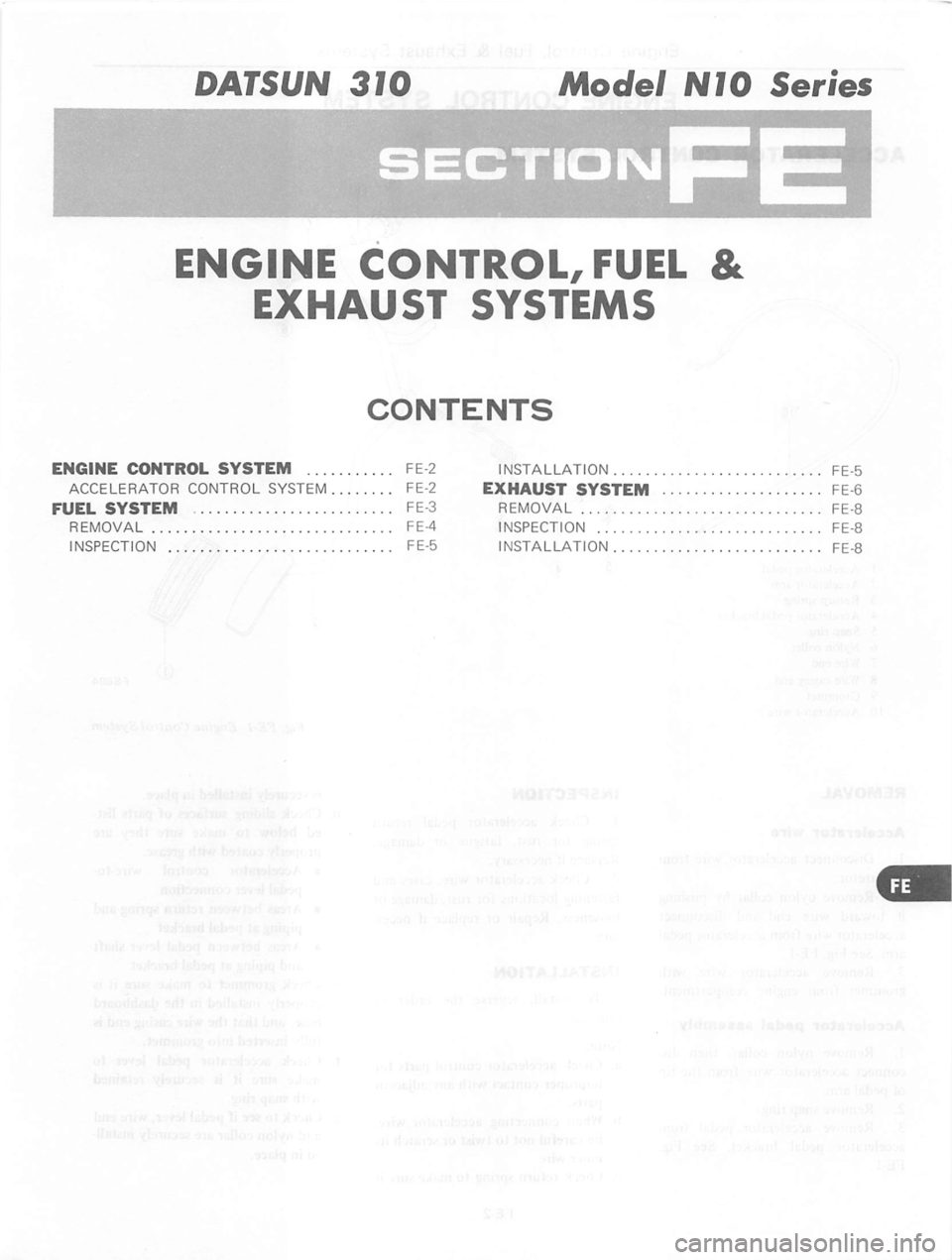 DATSUN 310 1979  Service Repair Manual 