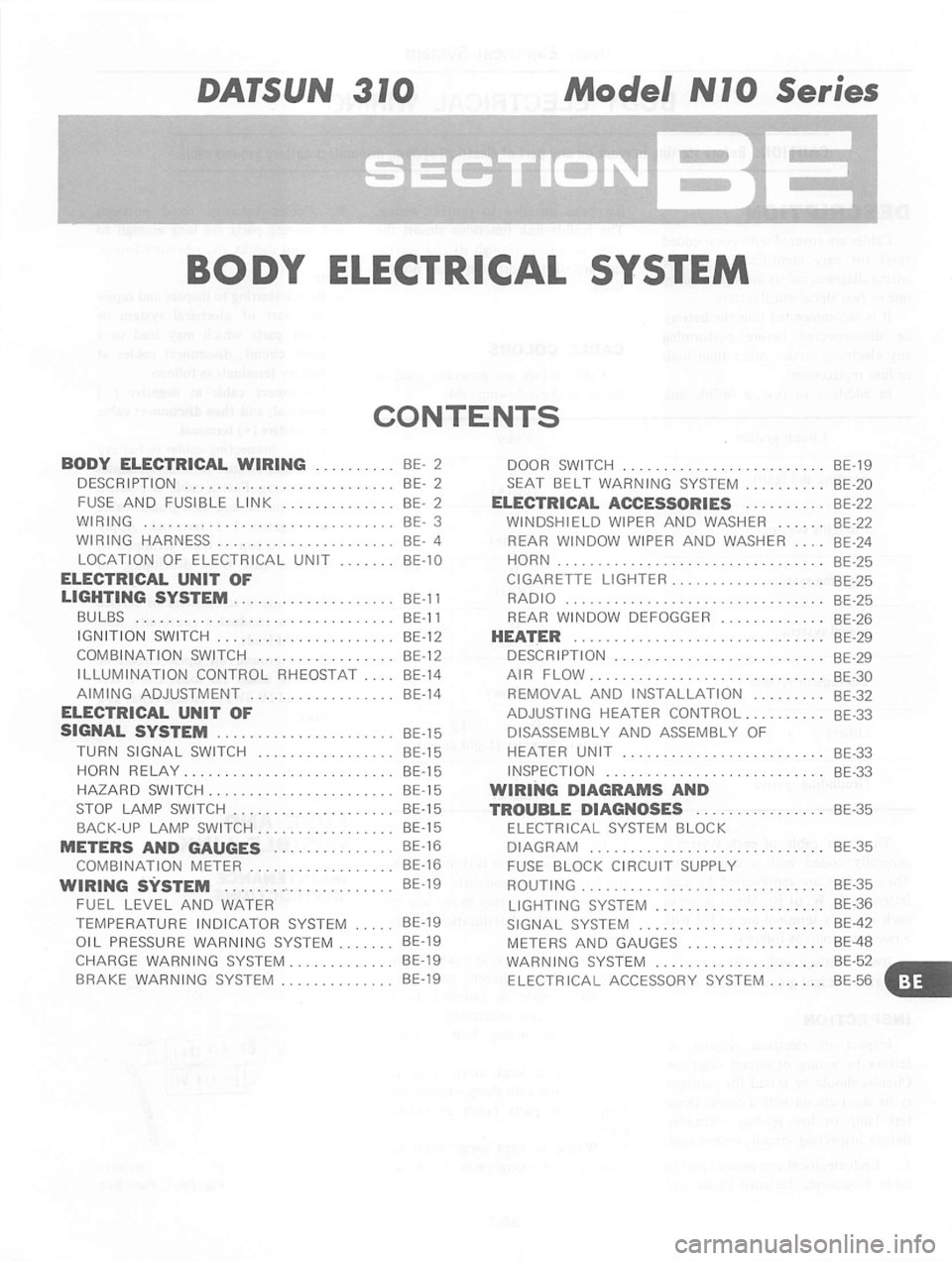 DATSUN 310 1979  Service Repair Manual 