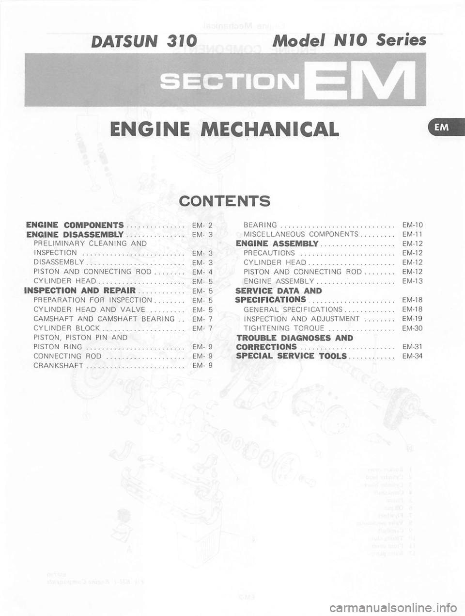 DATSUN 310 1979  Service Repair Manual 