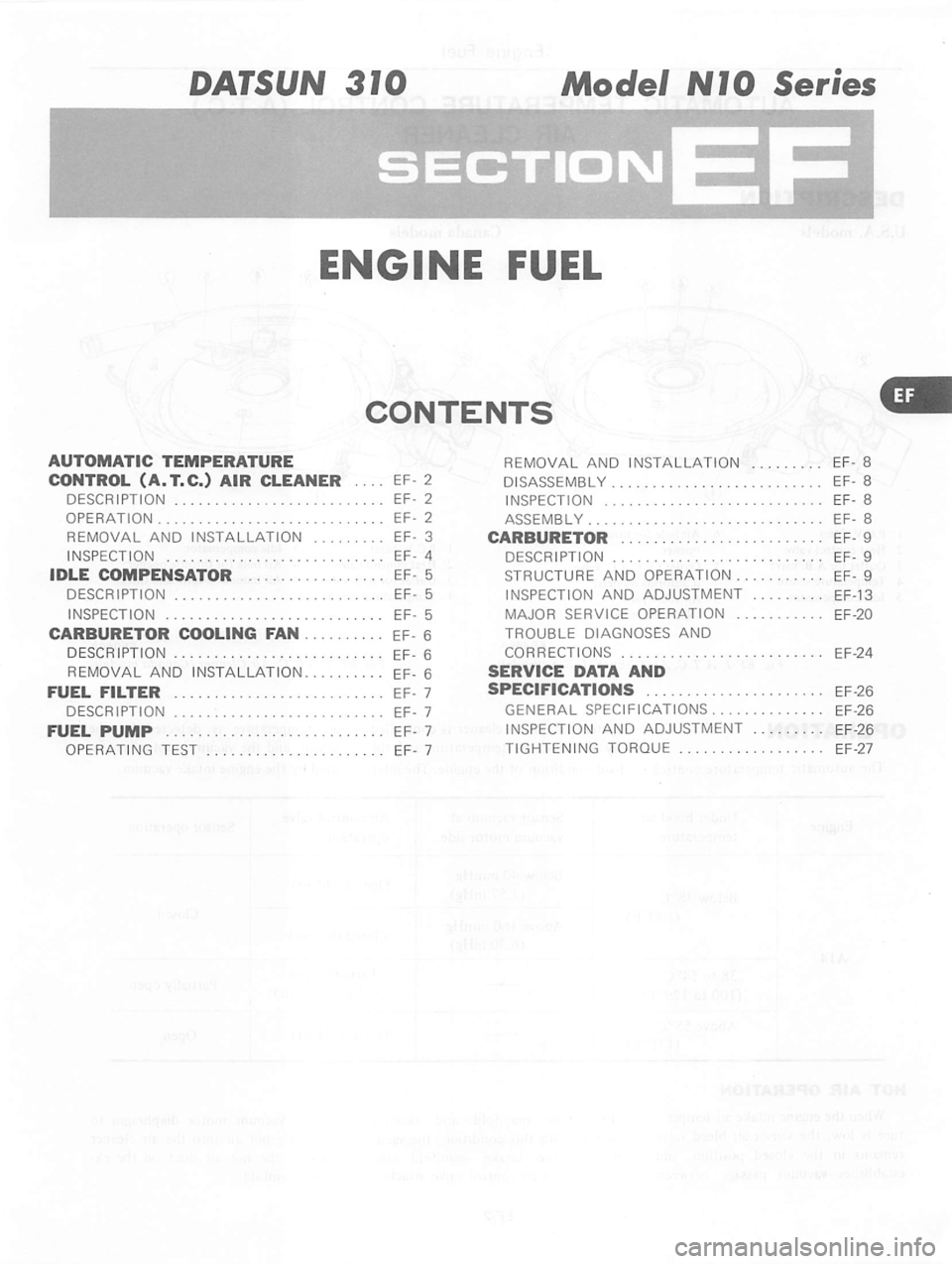 DATSUN 310 1979  Service Repair Manual 
