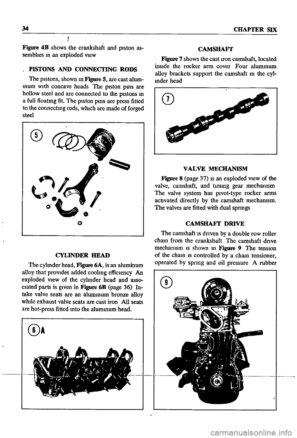 DATSUN 510 1968 Service Repair Manual
34
CHAPTER
SIX
Figure
4B
shows
the
crankshaft
and
piston
as
semblIes
m
an
exploded
VIew
PISTONS
AND
CONNECTING
RODS
The
pistons
shown
m
Figure
5
are
cast
alum
mum
With
DATSUN 510 1968 Service Repair Manual
34
CHAPTER
SIX
Figure
4B
shows
the
crankshaft
and
piston
as
semblIes
m
an
exploded
VIew
PISTONS
AND
CONNECTING
RODS
The
pistons
shown
m
Figure
5
are
cast
alum
mum
With