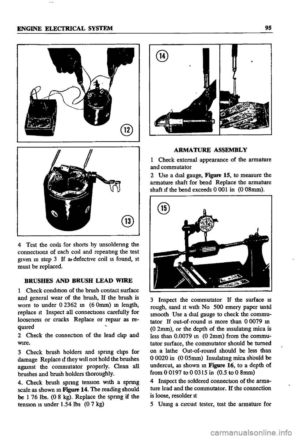 DATSUN 510 1968  Service Repair Manual 
ENGINE 
ELECI
RlCAL 
SYSTEM 
9S

@

@

4 
Test 
the 
COIls 
for 
shorts

by 
unsoldermg 
the

connectIons 
of 
each 
coIl 
and

repeatlng 
the 
test

given 
m

step 
3 
If

a 
defectIve 
coil 
IS 
fo
