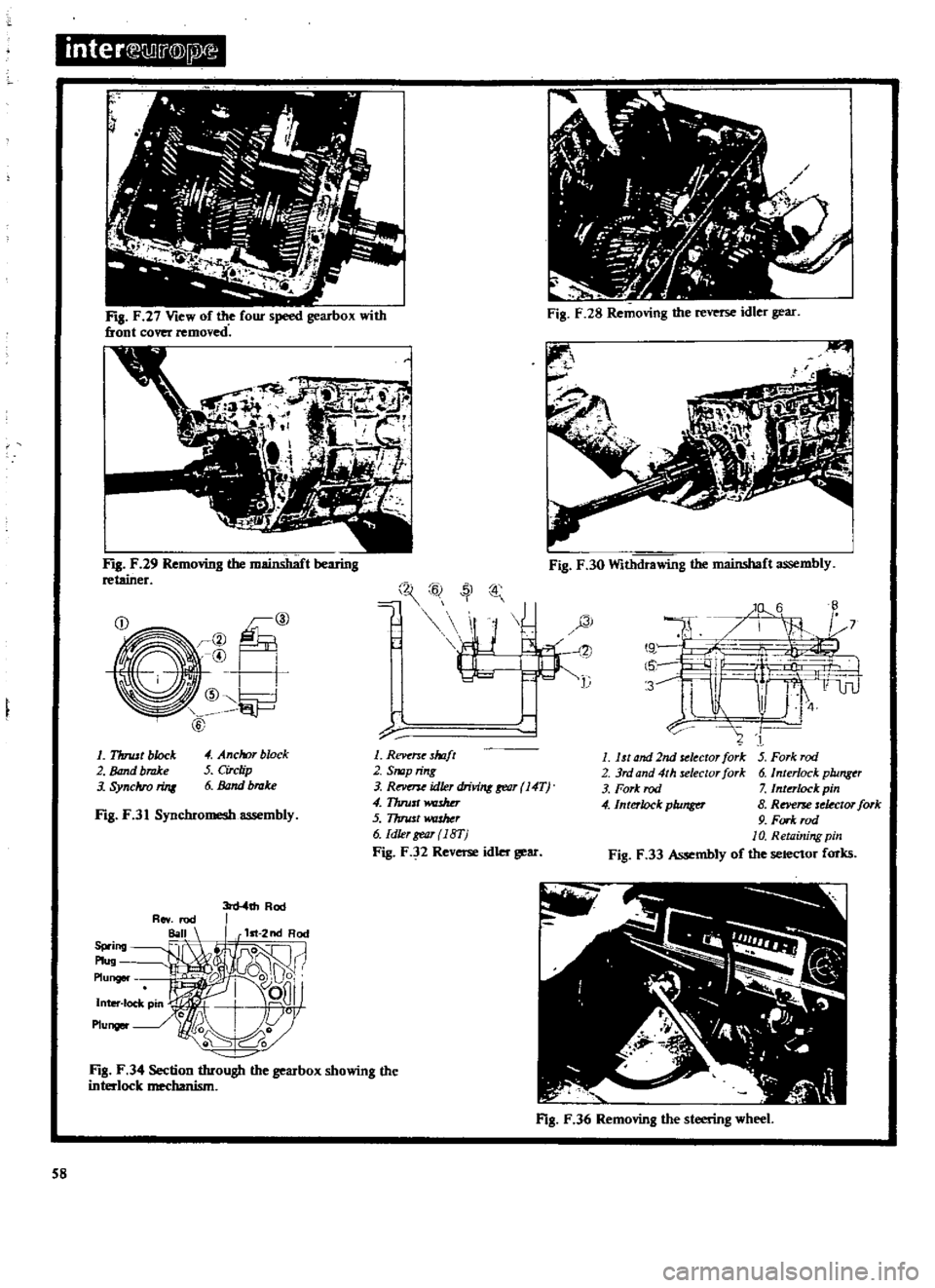 DATSUN 510 1969  Service Repair Manual 
inter 
lli

r@

ig 
F 
28 
Re

oving 
the 
reverse 
idler

gear
q

F
8 
F 
27 
View 
of

the 
four

speed 
gearbox 
with

front 
cover

removed

F
8 
F 
29

Removing 
the 
mainshaft

bearing

retaine