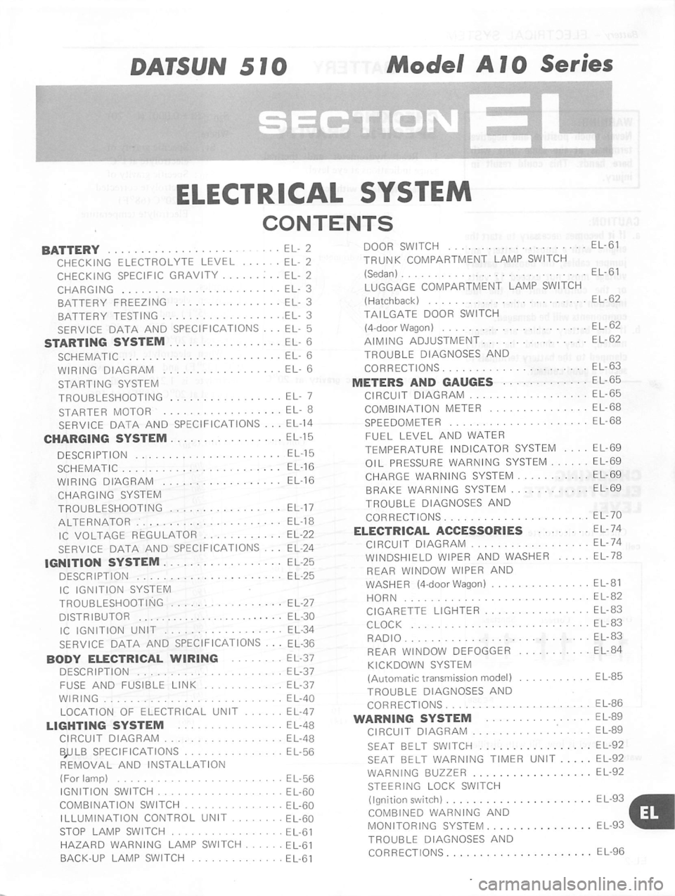 DATSUN 510 1980  Service Repair Manual 
