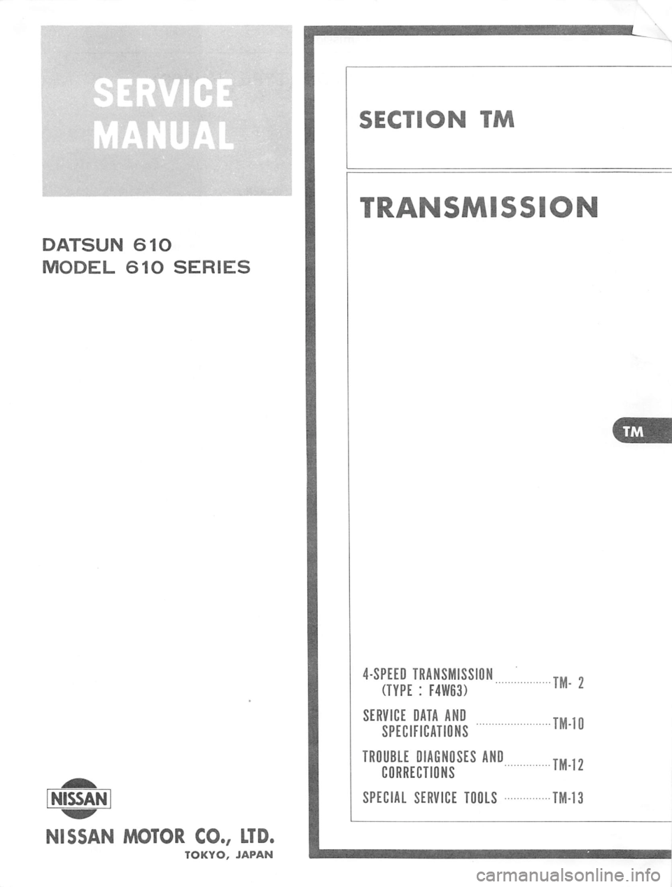 DATSUN 610 1974  Service Manual 