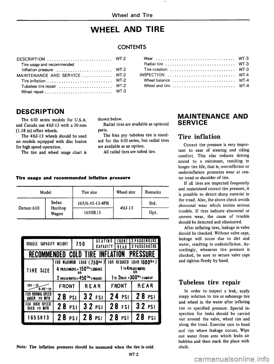 DATSUN 610 1974  Service Manual 