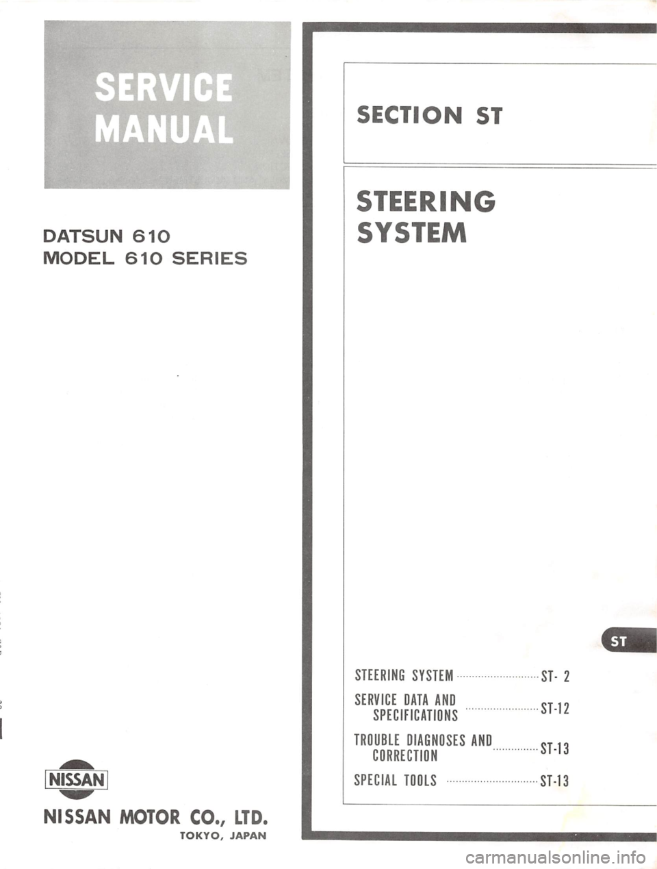DATSUN 610 1974  Service Manual 