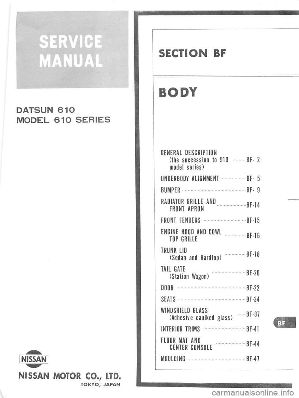 DATSUN 610 1974  Service Manual 