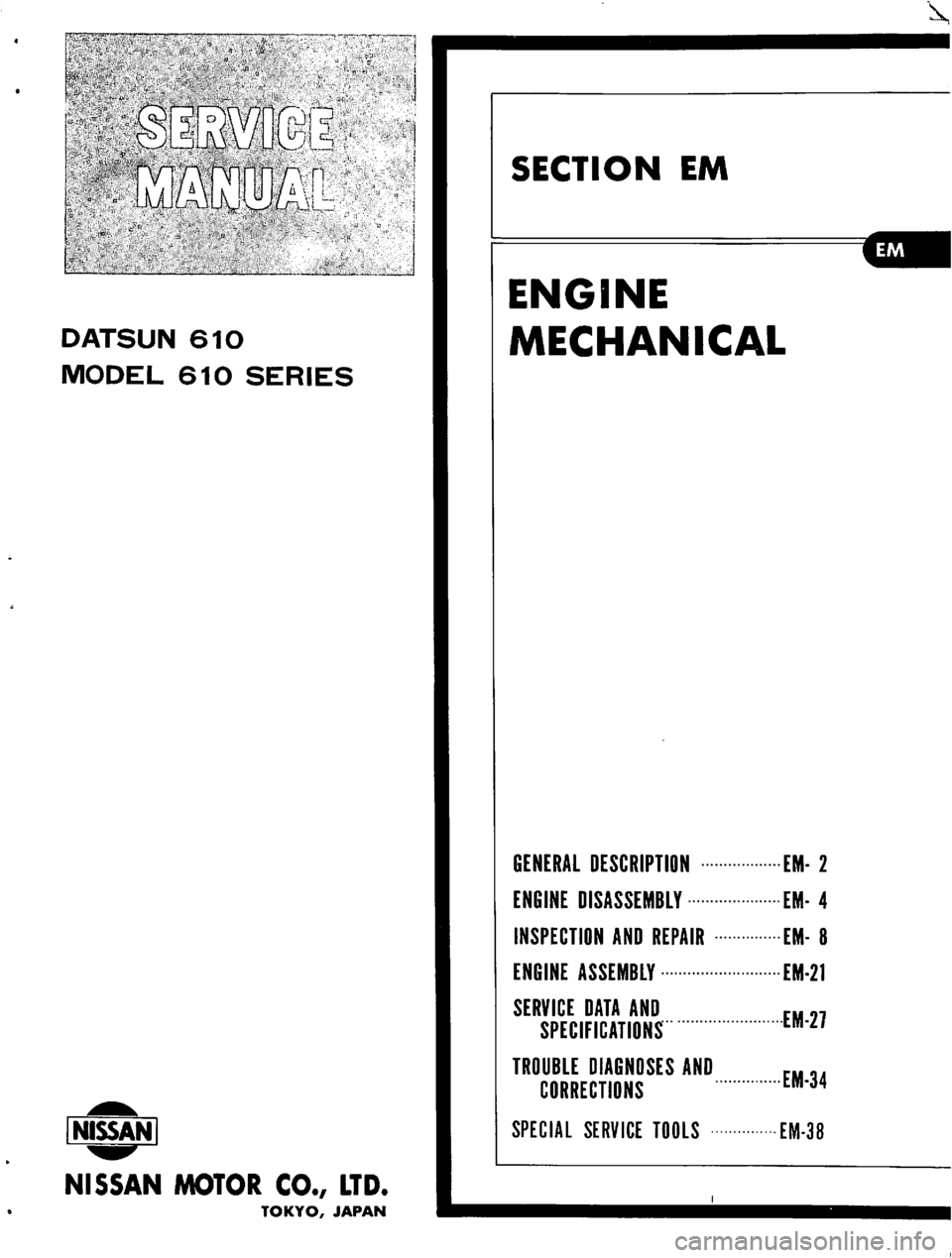 DATSUN 610 1974  Service Manual 