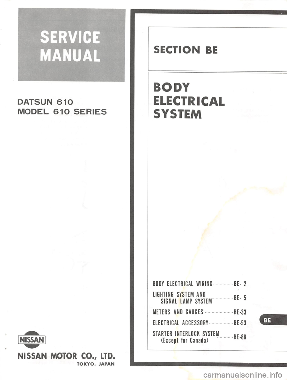 DATSUN 610 1974  Service Manual 