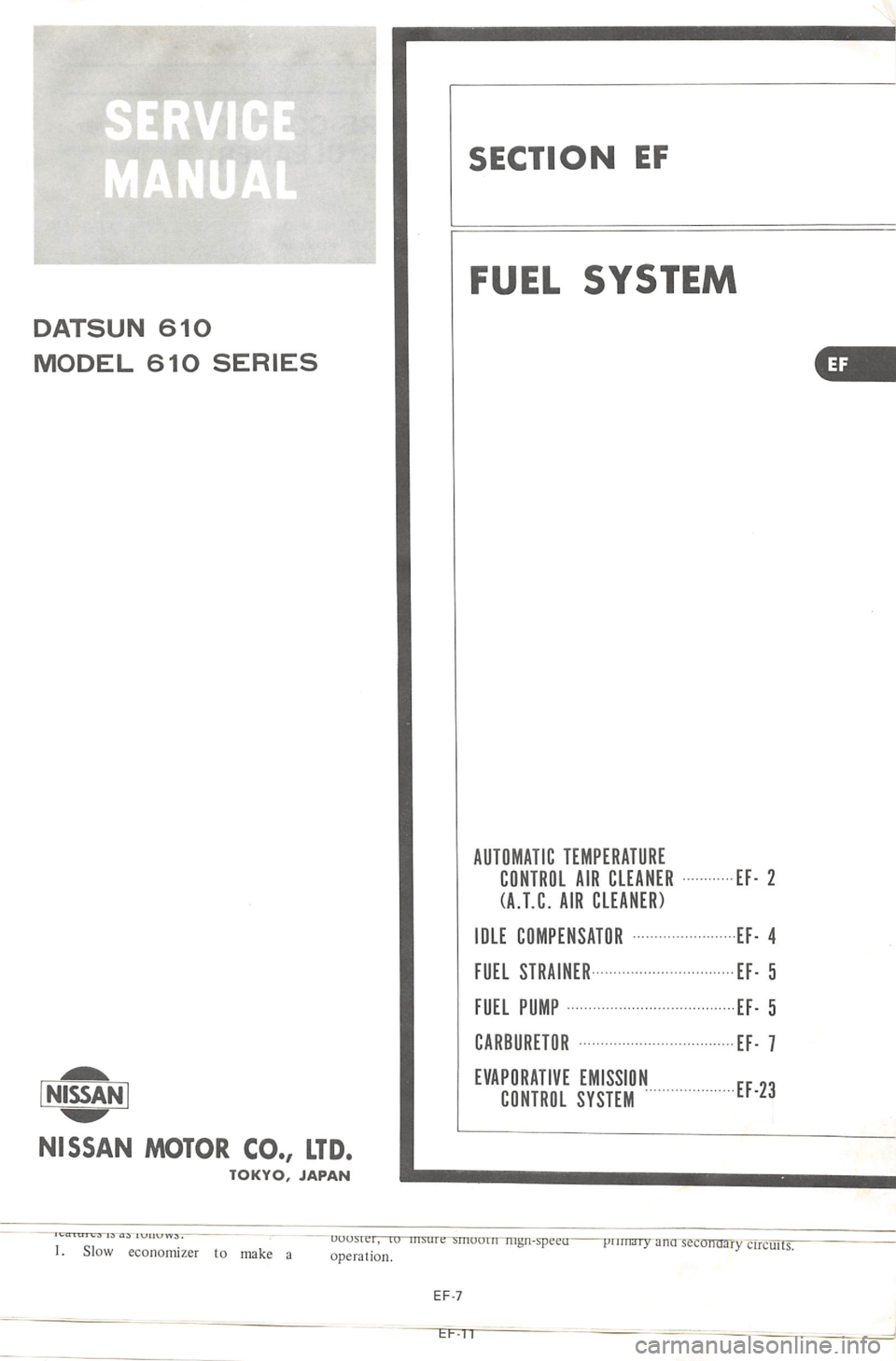 DATSUN 610 1974  Service Manual 