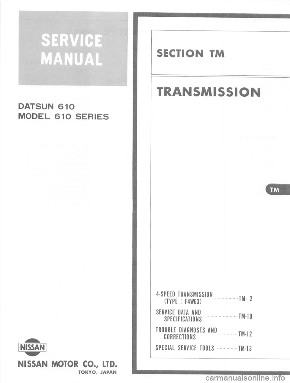 DATSUN 610 1975  Service Manual 