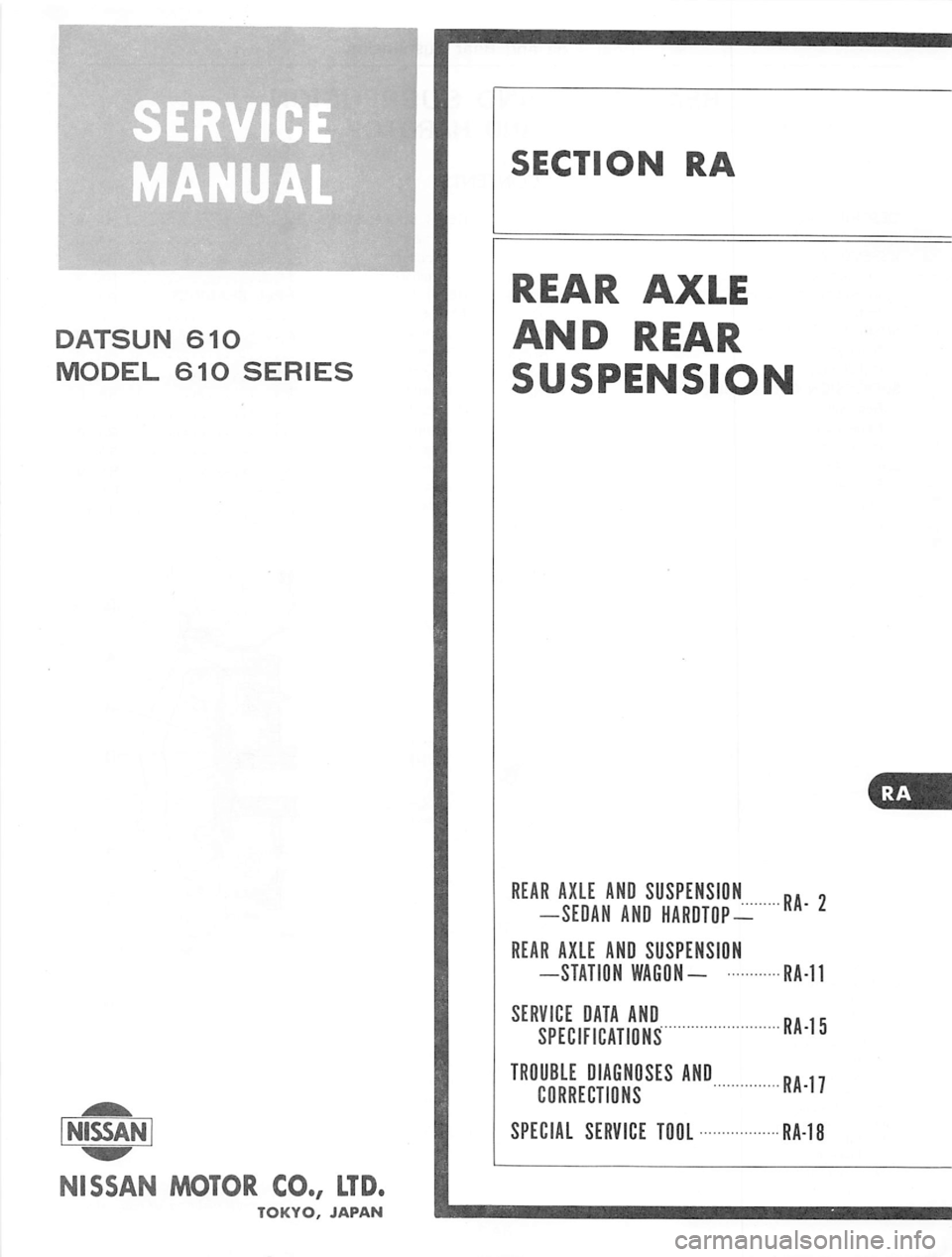 DATSUN 610 1975  Service Manual 