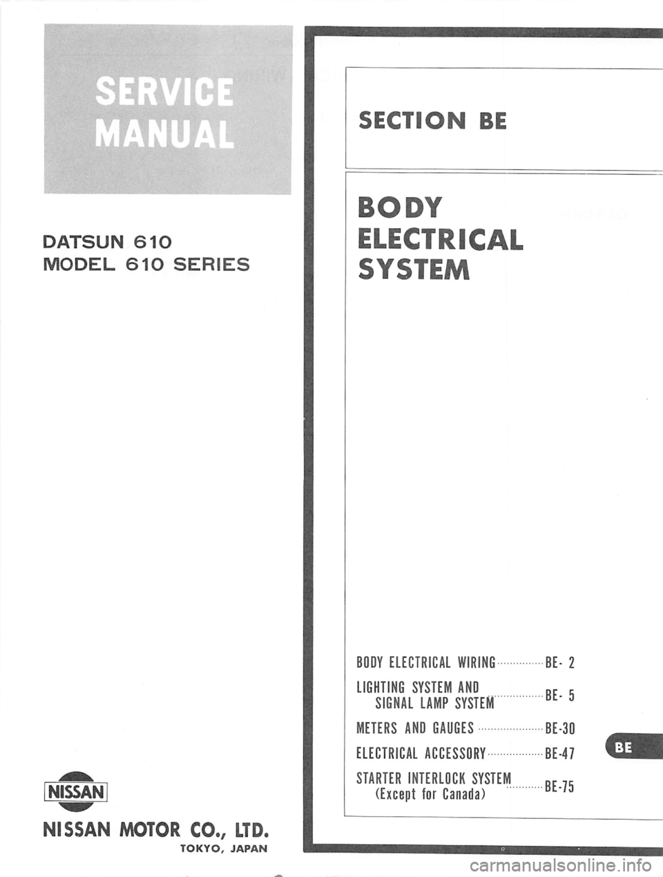 DATSUN 610 1975  Service Manual 