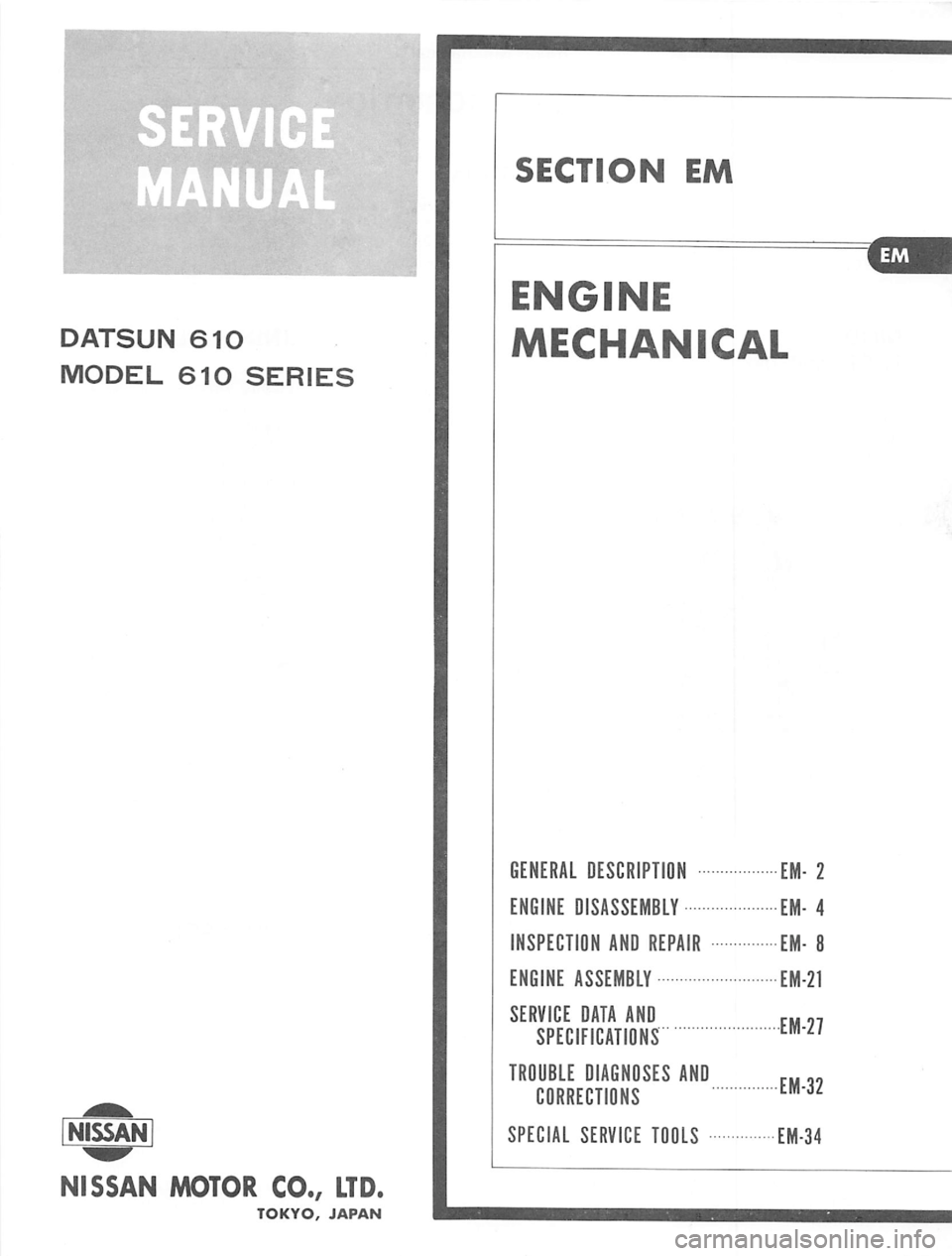 DATSUN 610 1975  Service Manual 
