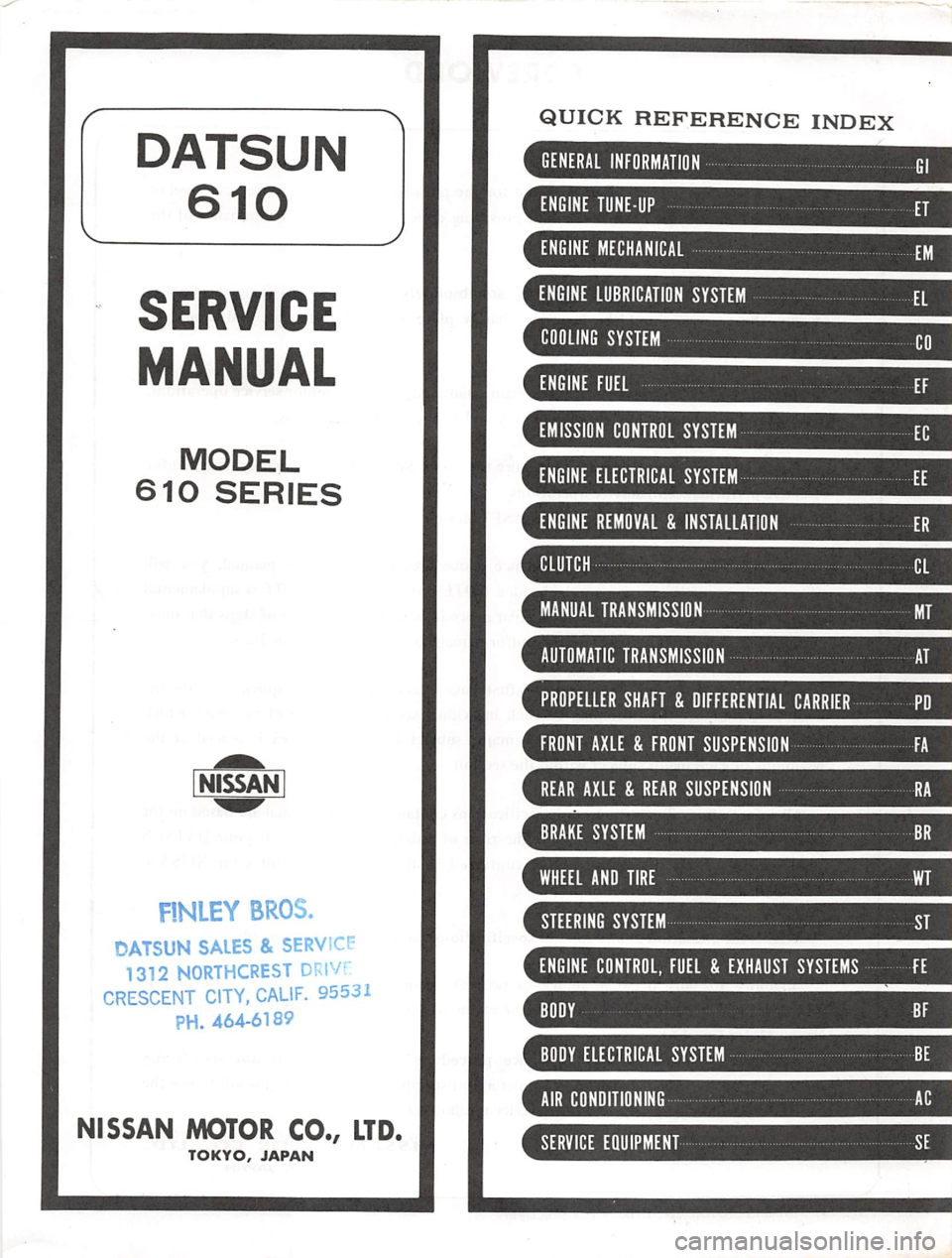 DATSUN 610 1976  Service Manual 