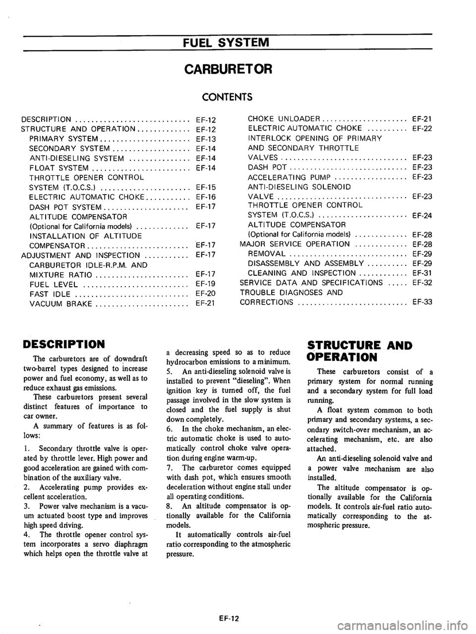 DATSUN B210 1976  Service Repair Manual 
