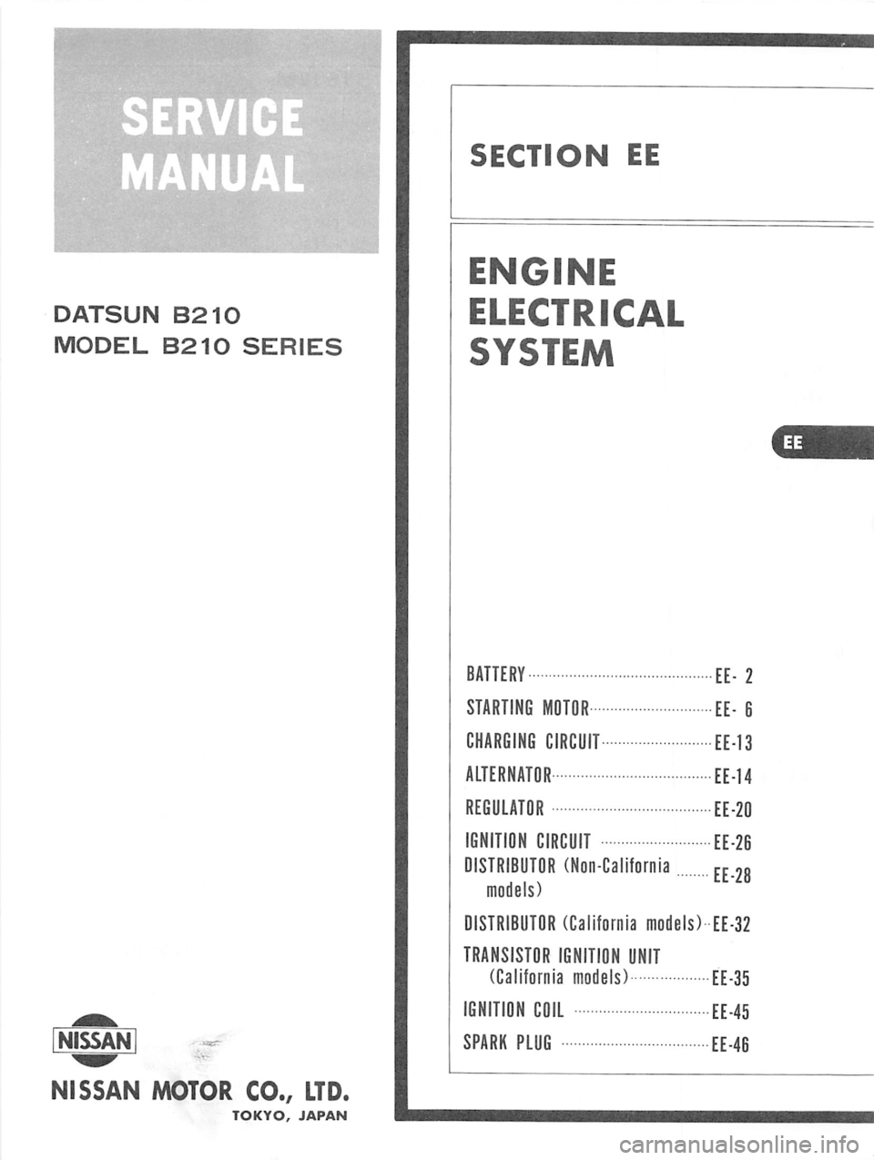 DATSUN B210 1976  Service Repair Manual 