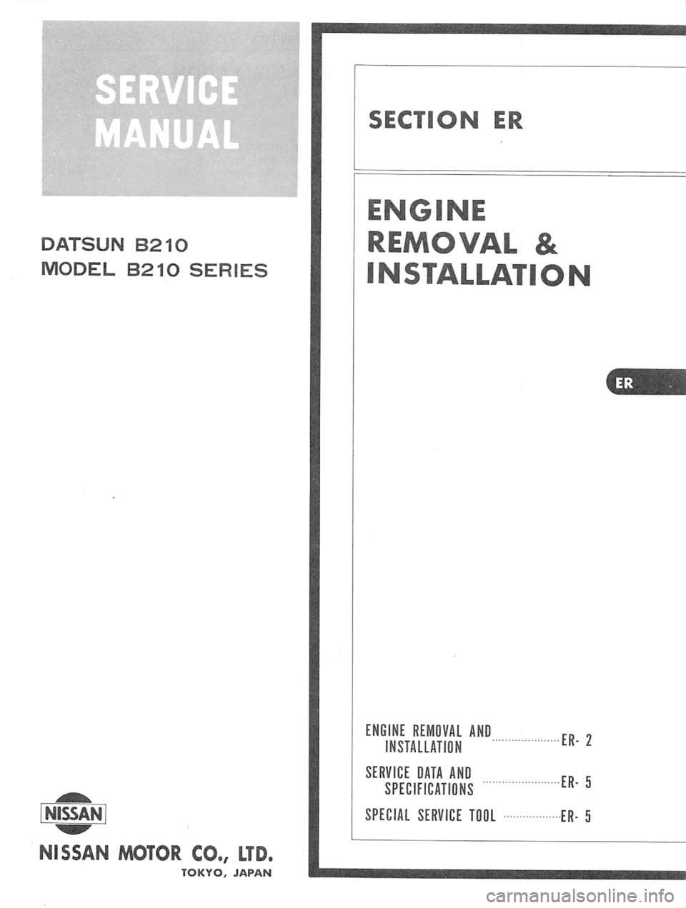 DATSUN B210 1976  Service Repair Manual 