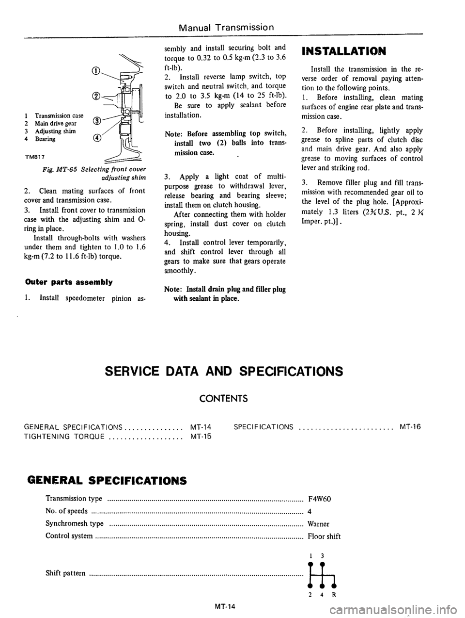 DATSUN B210 1976  Service Repair Manual 