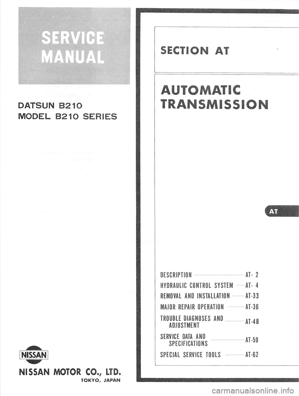 DATSUN B210 1976  Service Repair Manual 
