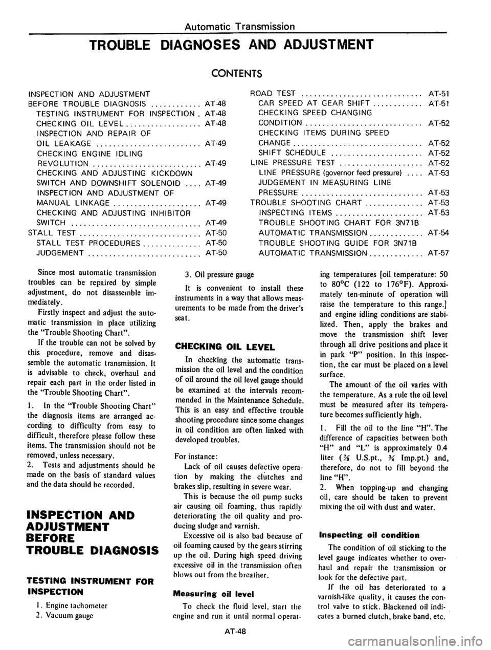 DATSUN B210 1976  Service Repair Manual 