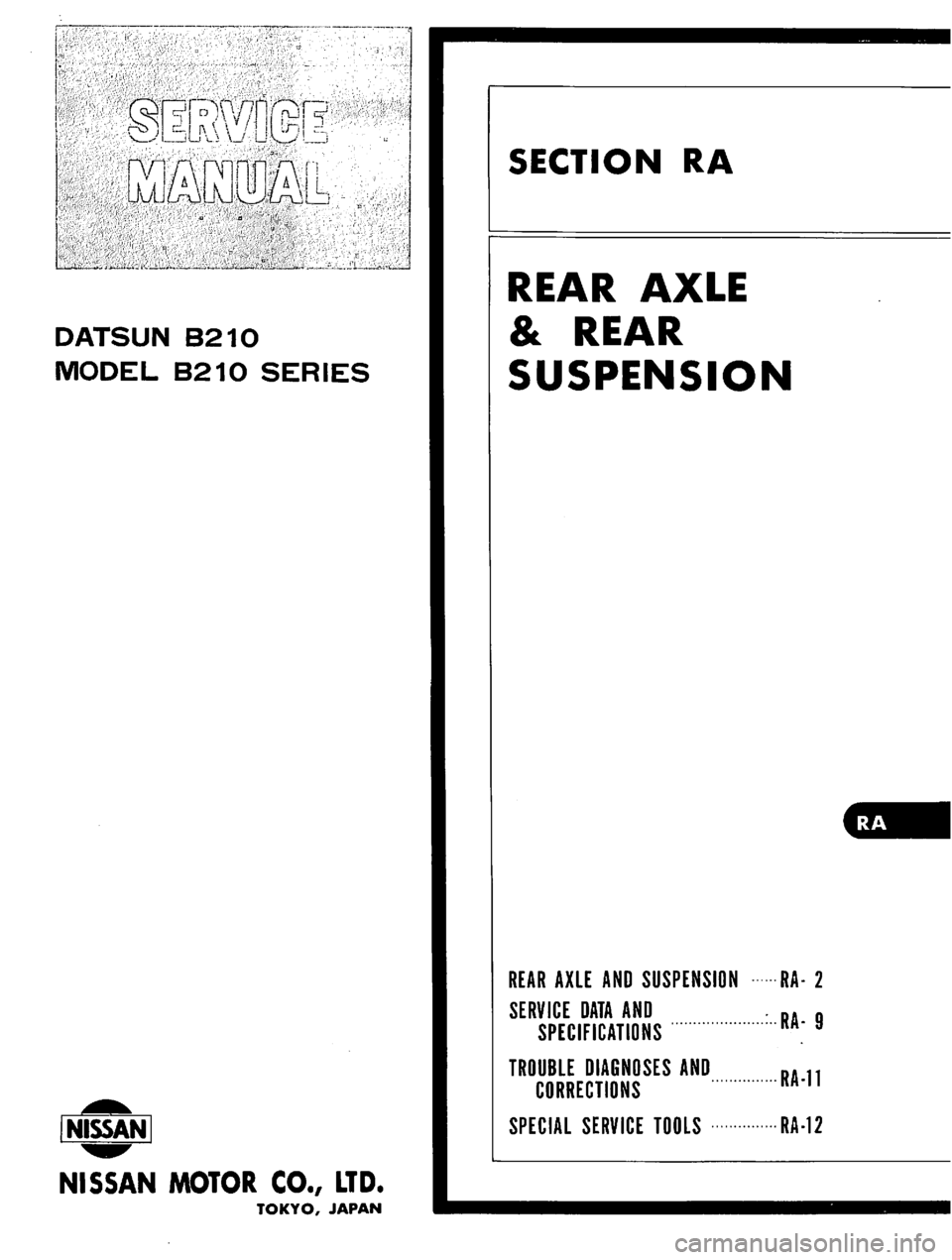 DATSUN B210 1976  Service Repair Manual 