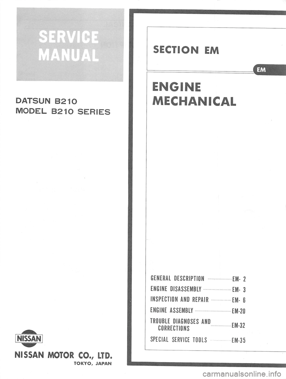 DATSUN B210 1976  Service Repair Manual 
