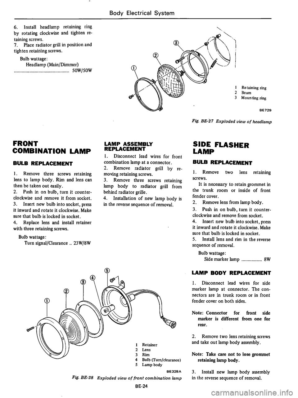 DATSUN B210 1976  Service Repair Manual 