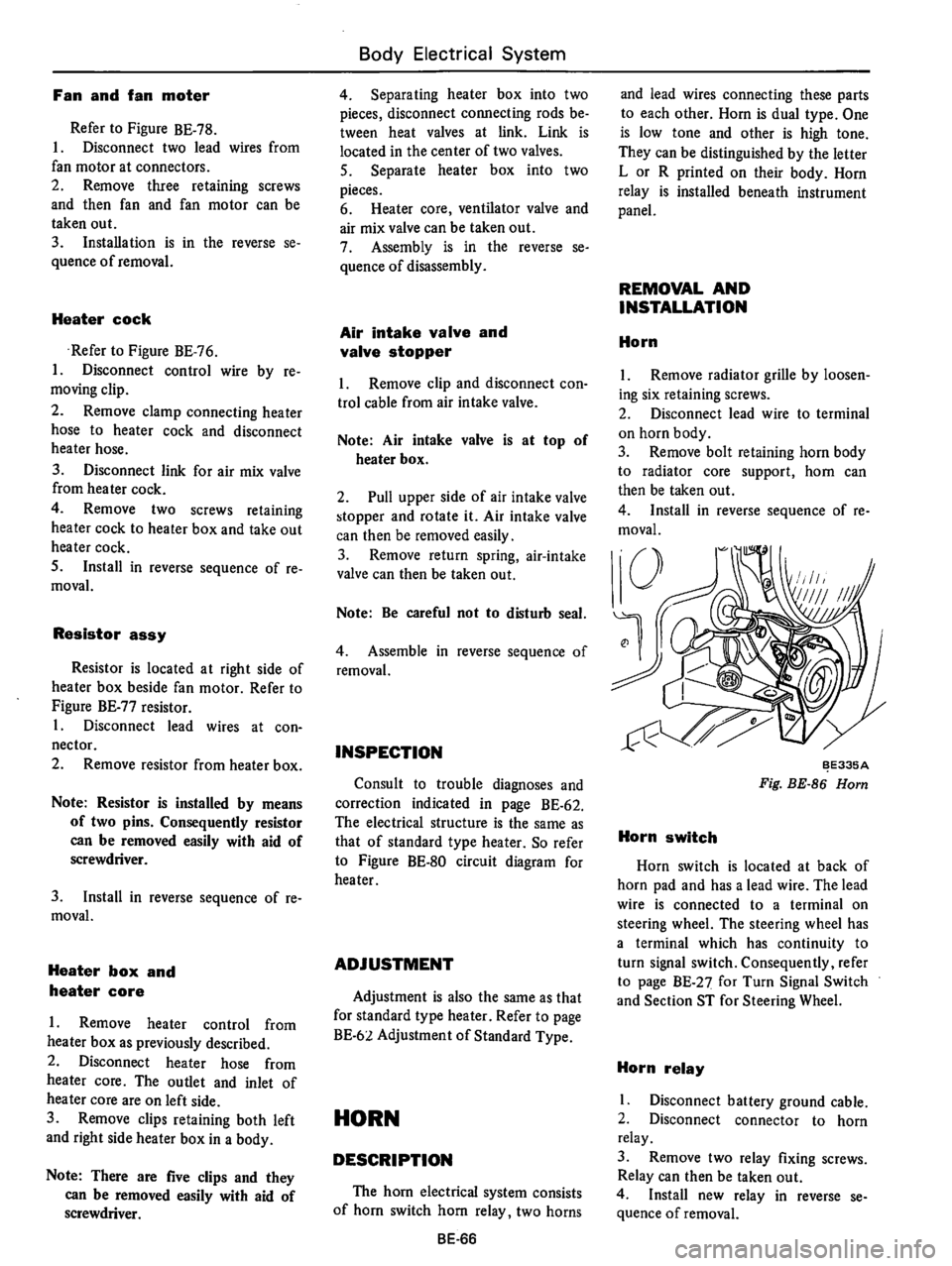DATSUN B210 1976  Service Repair Manual 