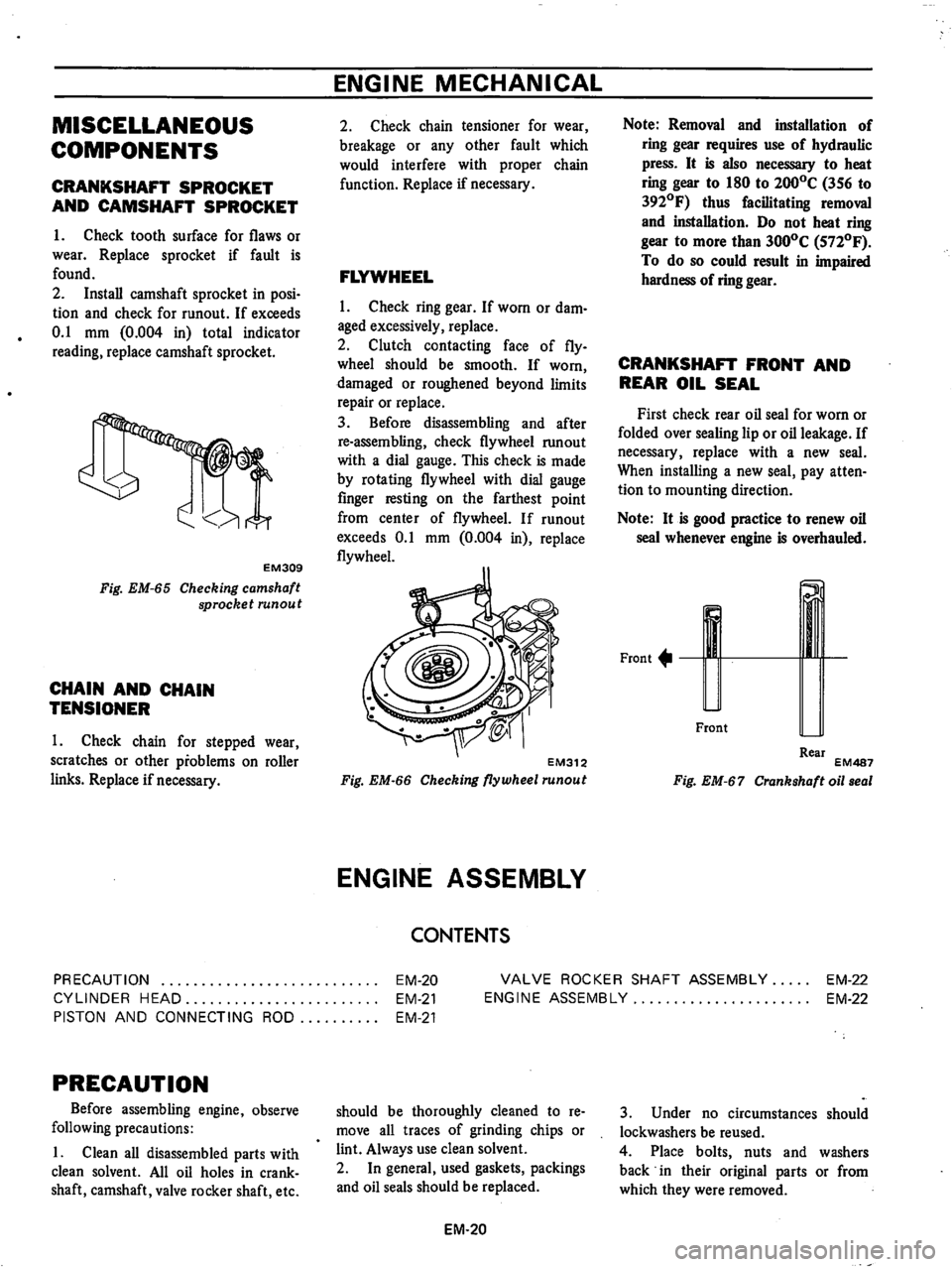 DATSUN B210 1976  Service Repair Manual 