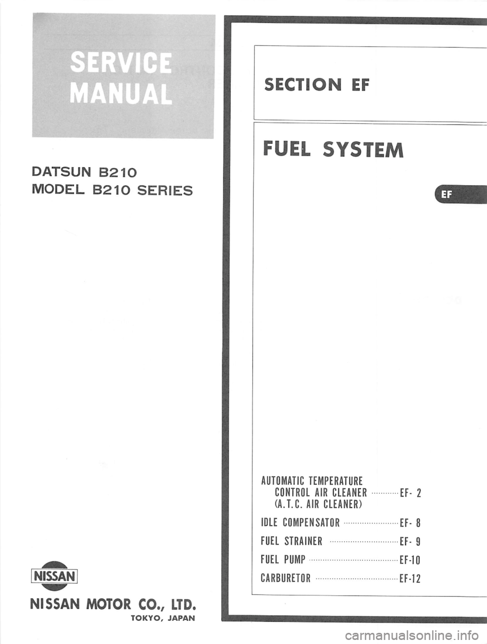 DATSUN B210 1976  Service Repair Manual 