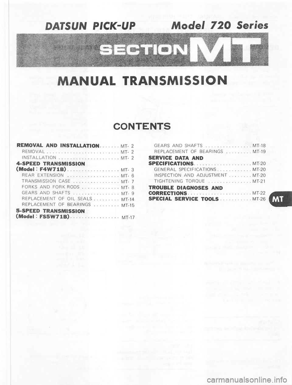 DATSUN PICK-UP 1980  Service Manual 