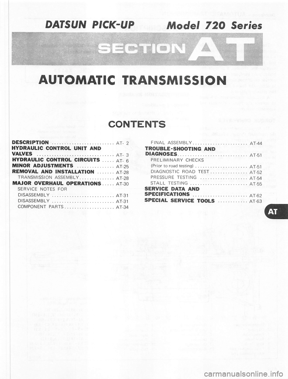 DATSUN PICK-UP 1980  Service Manual 