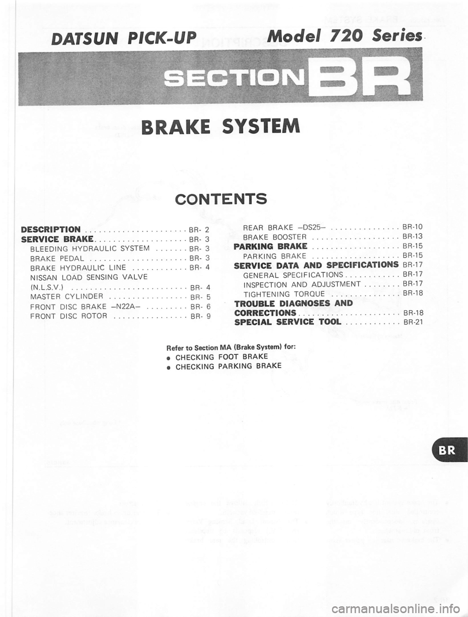 DATSUN PICK-UP 1980  Service Manual 