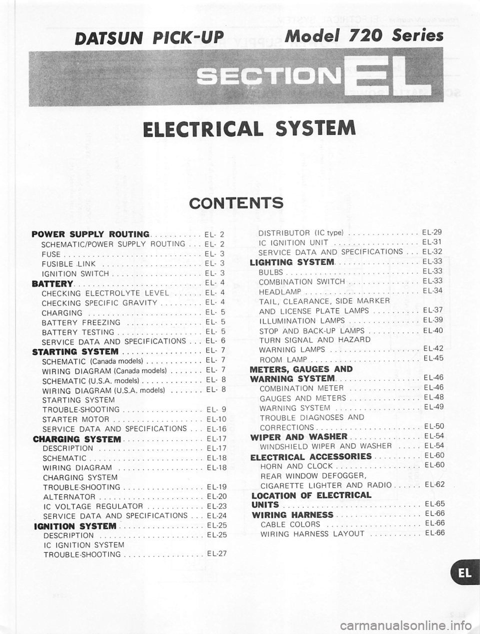 DATSUN PICK-UP 1980  Service Manual 