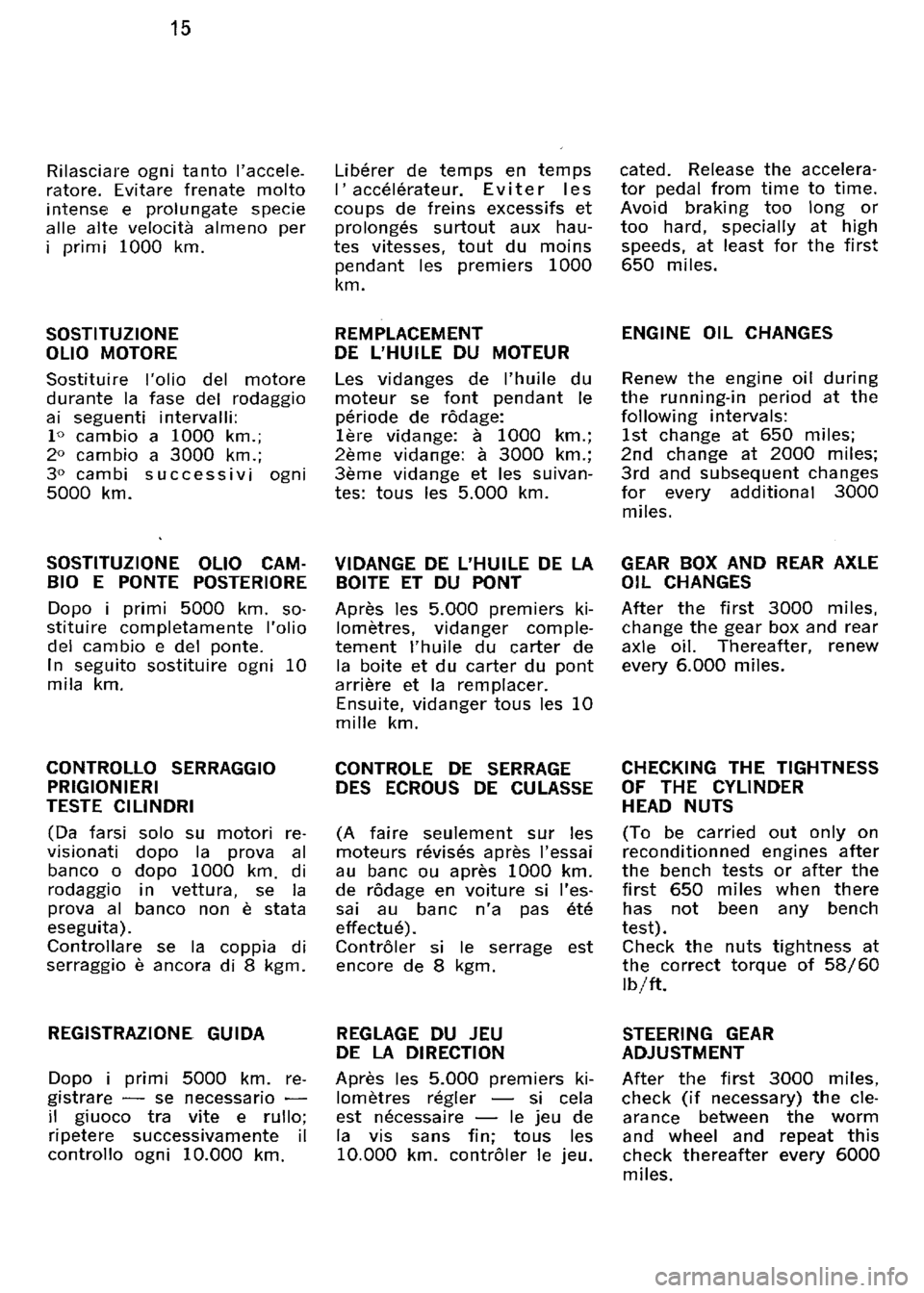 FERRARI 330 GT 1964  Owners Manual 