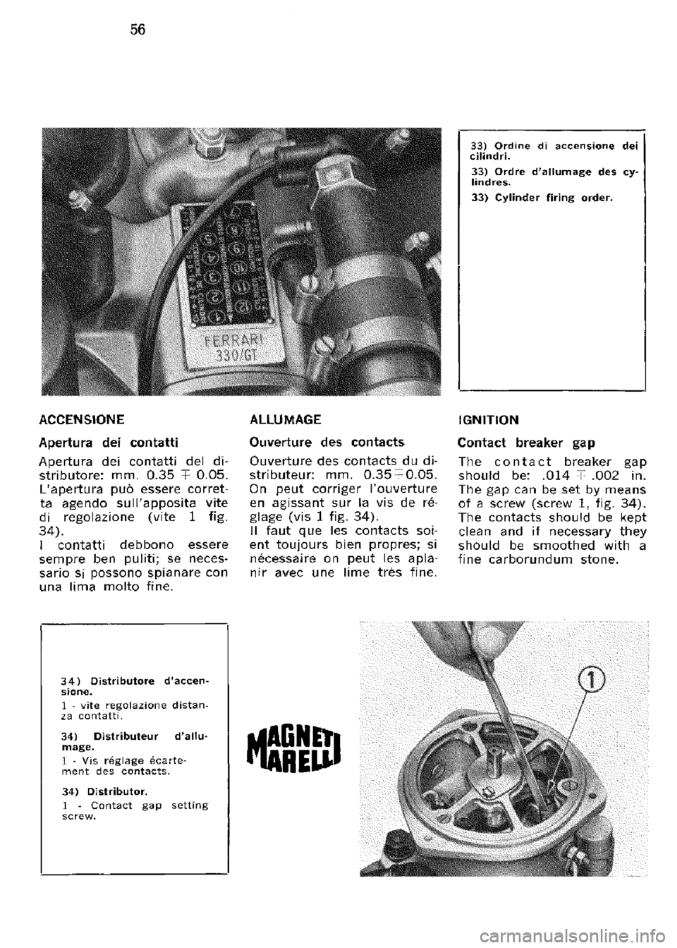 FERRARI 330 GT 1964  Owners Manual 