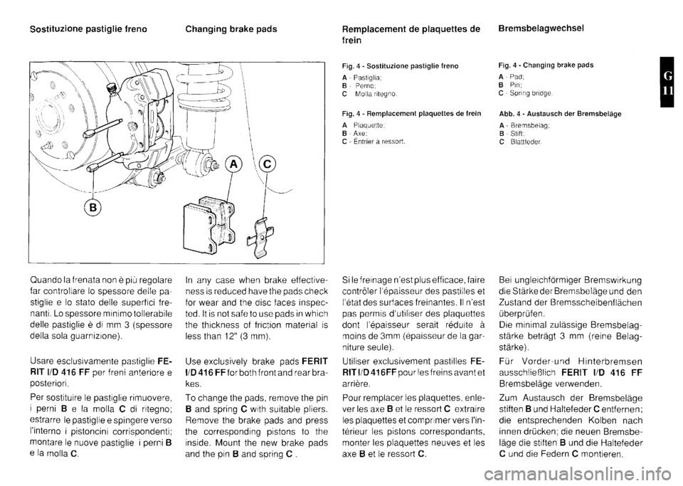 FERRARI TESTAROSSA 1990  Owners Manual 