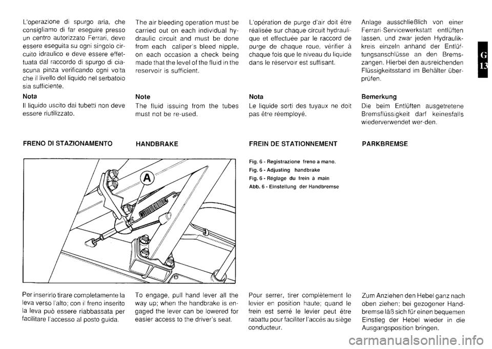 FERRARI TESTAROSSA 1990  Owners Manual 